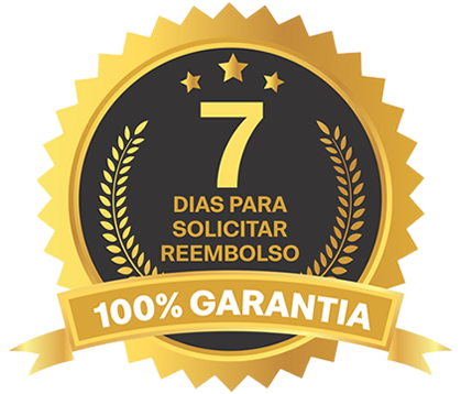 Selo de garantia — 7 dias para solicitar reembolso, 100% garantia
